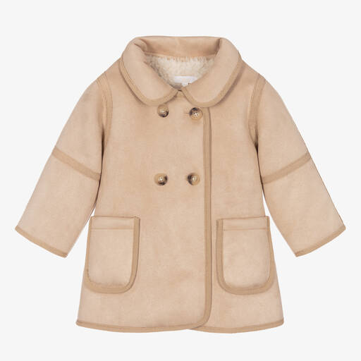 Chloé-Бежевое пальто из искусственной замши для девочек | Childrensalon Outlet