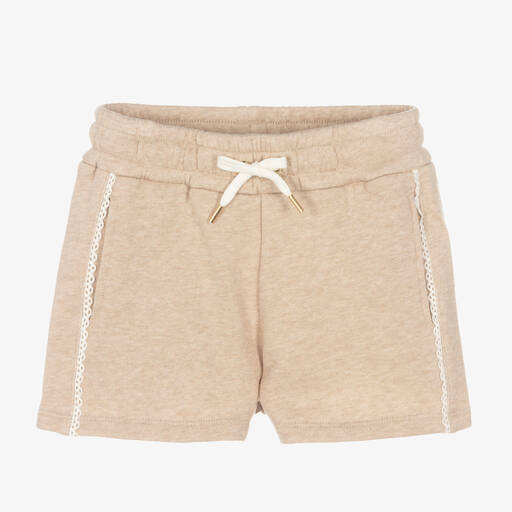 Chloé-Girls Beige Lace Trim Shorts | Childrensalon Outlet