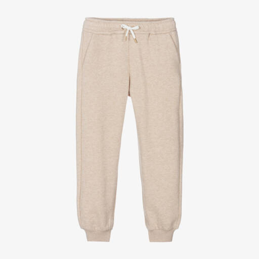 Chloé-Girls Beige Organic Cotton Trousers | Childrensalon Outlet
