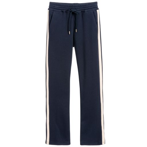 Chloé-Girls Blue Cotton Joggers | Childrensalon Outlet