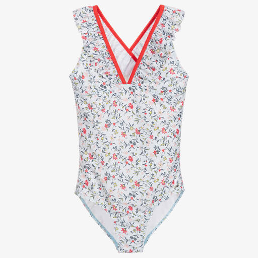 Chloé-Girls Blue Floral Swimsuit | Childrensalon Outlet