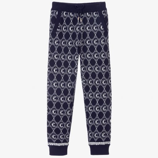 Chloé-Синие трикотажные джоггеры для девочек | Childrensalon Outlet