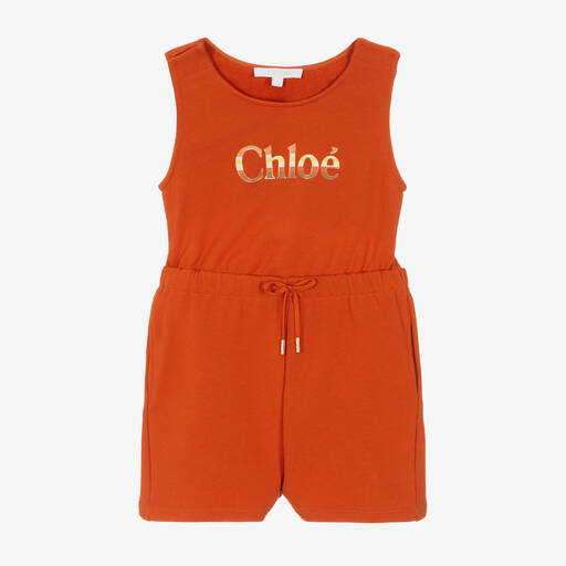 Chloé-بلاي سوت قطن عضوي لون برتقالي للبنات | Childrensalon Outlet