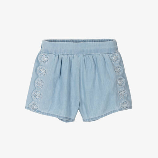 Chloé-Шорты с цветочным узором из шамбре для девочек | Childrensalon Outlet