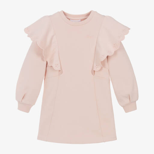 Chloé-Girls Cotton Jersey Frill Dress | Childrensalon Outlet