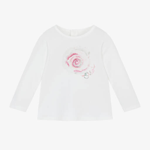 Chloé-Girls Cotton Spiral Design Top | Childrensalon Outlet