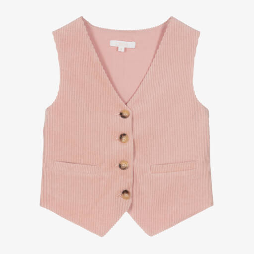 Chloé-Girls Dusty Rose Corduroy Vest | Childrensalon Outlet