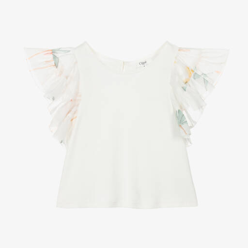 Chloé-بلوزة عاجية أنيقة للبنات | Childrensalon Outlet