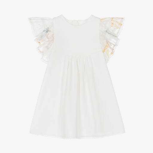 Chloé-Girls Ethereal Ivory Cotton Dress | Childrensalon Outlet