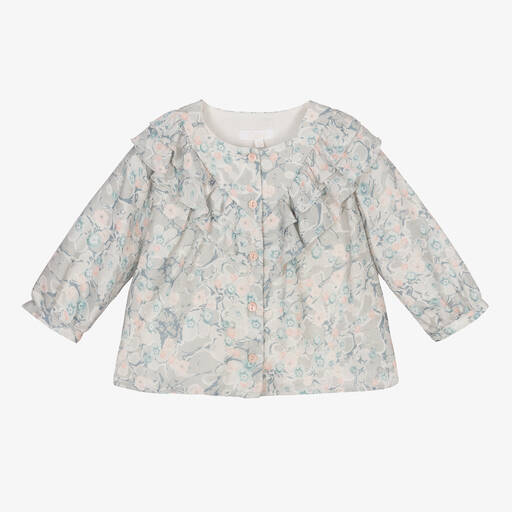 Chloé-Graue Bluse mit Blumenmuster (M) | Childrensalon Outlet