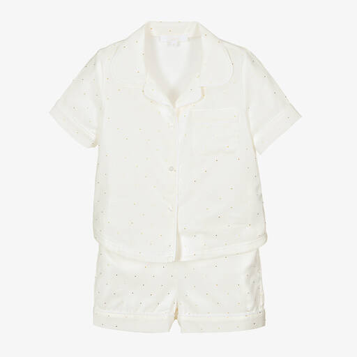 Chloé-Girls Ivory Cotton Pyjamas | Childrensalon Outlet