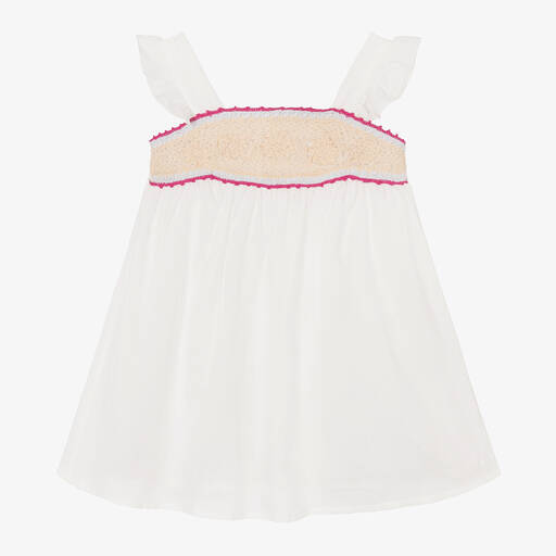 Chloé-Girls Ivory Cotton Voile Dress | Childrensalon Outlet
