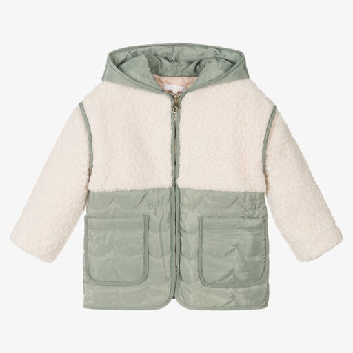 Chloé-Girls Ivory & Green Jacket | Childrensalon Outlet