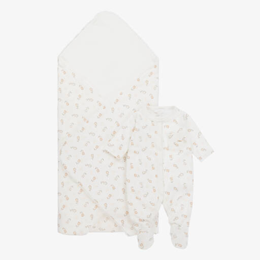 Chloé-Girls Ivory Organic Cotton Set | Childrensalon Outlet