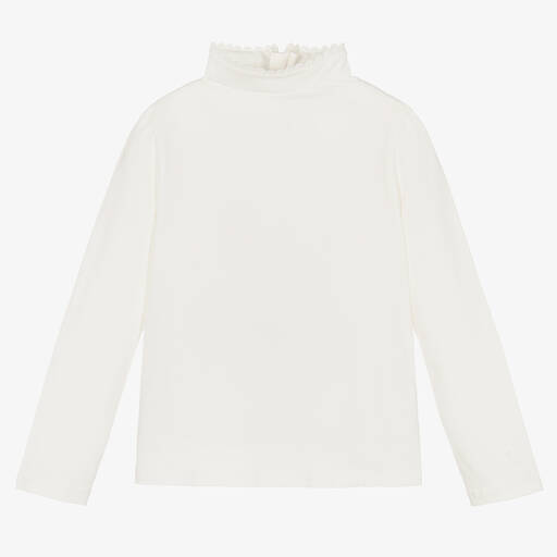 Chloé-Girls Ivory Organic Cotton Top | Childrensalon Outlet