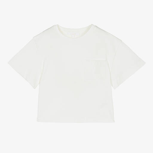 Chloé-T-Shirt mit Tasche in Elfenbein (M) | Childrensalon Outlet
