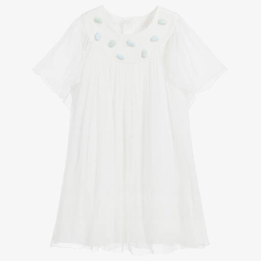 Chloé-Girls Ivory Silk Dress | Childrensalon Outlet