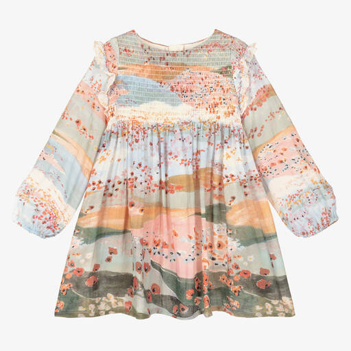 Chloé-فستان صوف بطبعة ملونة | Childrensalon Outlet