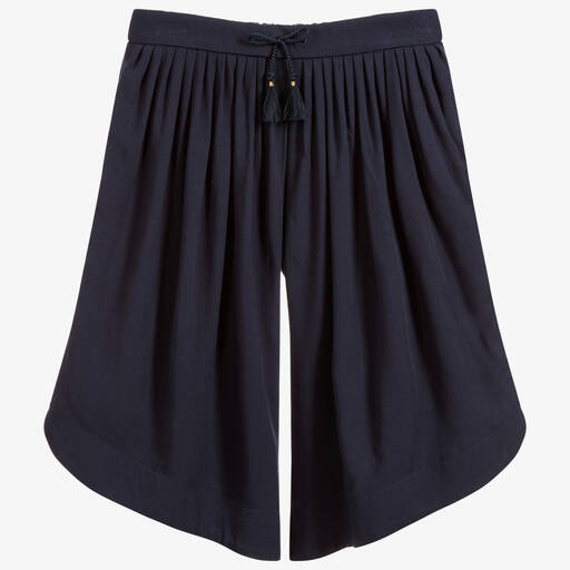 Chloé-Girls Navy Blue Culottes | Childrensalon Outlet