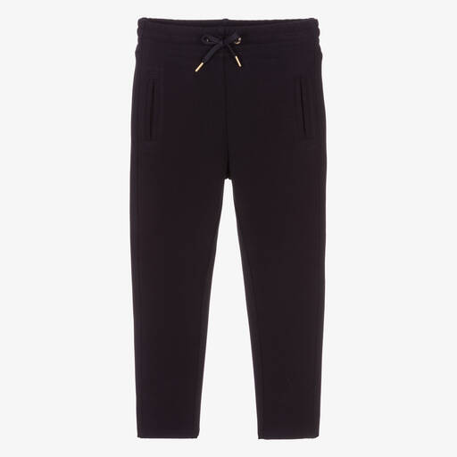 Chloé-Girls Navy Blue Jersey Joggers | Childrensalon Outlet