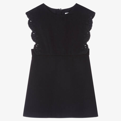 Chloé-Girls Navy Blue Pinafore Dress | Childrensalon Outlet