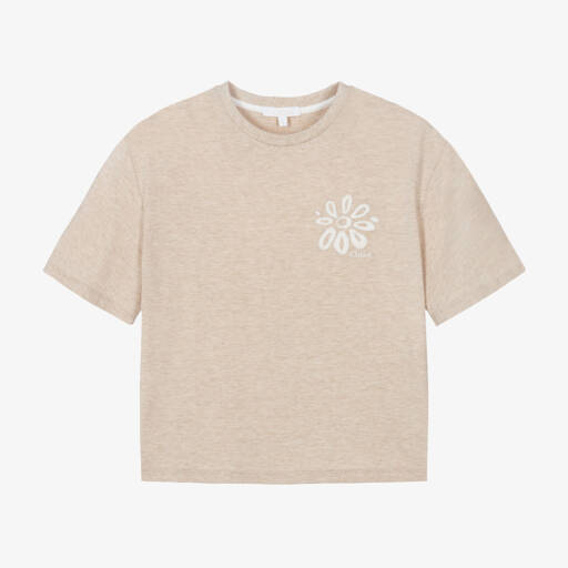 Chloé-Girls Organic Cotton Floral Tee | Childrensalon Outlet