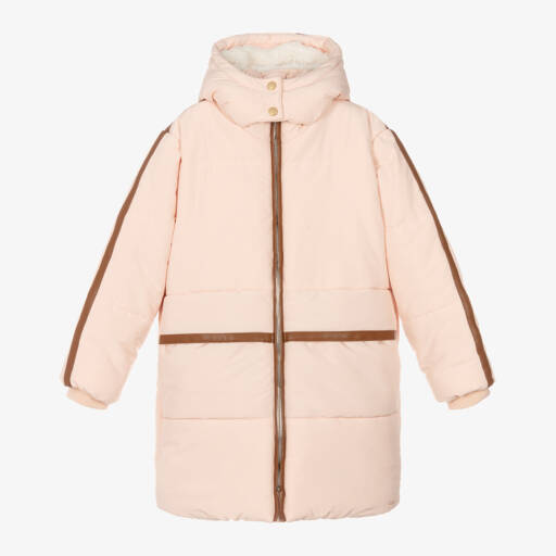 Chloé-Girls Pale Pink Sherpa Coat | Childrensalon Outlet