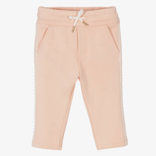 Chloé-Bas de jogging rose en coton fille | Childrensalon Outlet