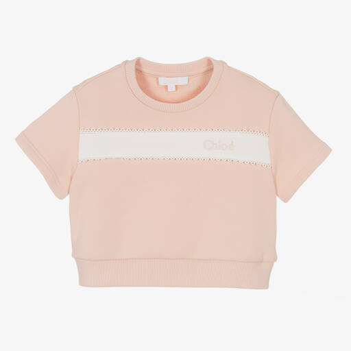 Chloé-Розовый хлопковый свитшот | Childrensalon Outlet