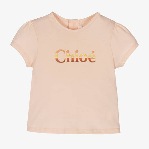 Chloé-Розовая хлопковая футболка | Childrensalon Outlet