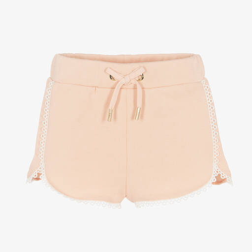 Chloé-Girls Pink Cotton Shorts | Childrensalon Outlet