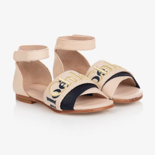 Chloé-Розовые кожаные сандалии для девочек | Childrensalon Outlet