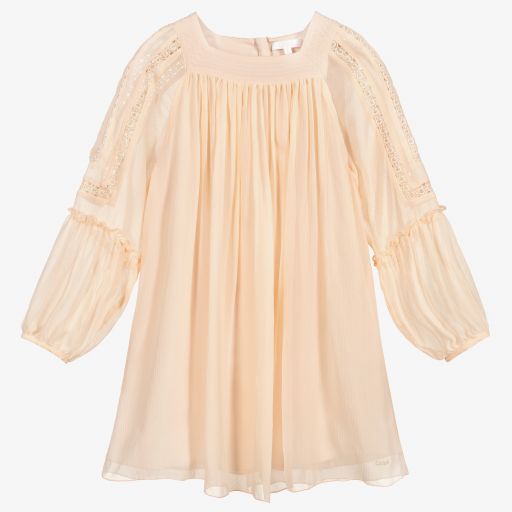 Chloé-Girls Pink Silk Couture Dress | Childrensalon Outlet