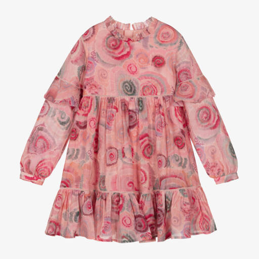 Chloé-Girls Pink Swirl Wool Dress | Childrensalon Outlet