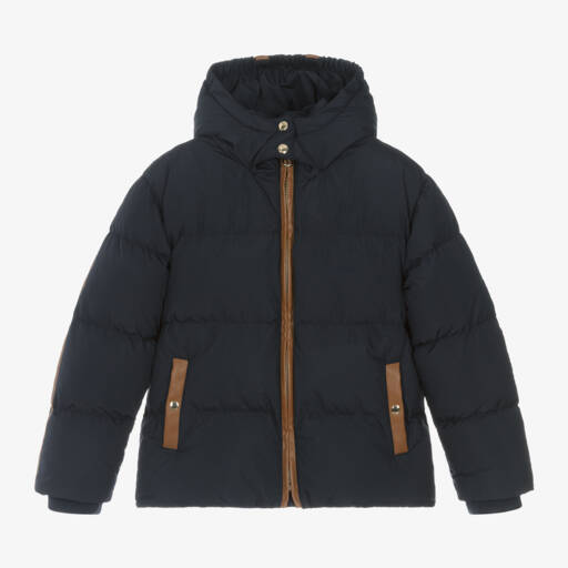 Chloé-Girls Quilted Navy Jacket | Childrensalon Outlet