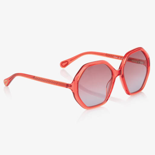 Chloé-Геометрические очки рубинового цвета для девочек | Childrensalon Outlet