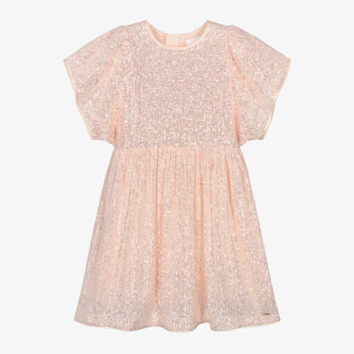 Chloé-Платье для девочек с мерцающим розовым оттенком | Childrensalon Outlet