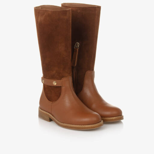 Chloé-Girls Tan Leather Ankle Boots | Childrensalon Outlet