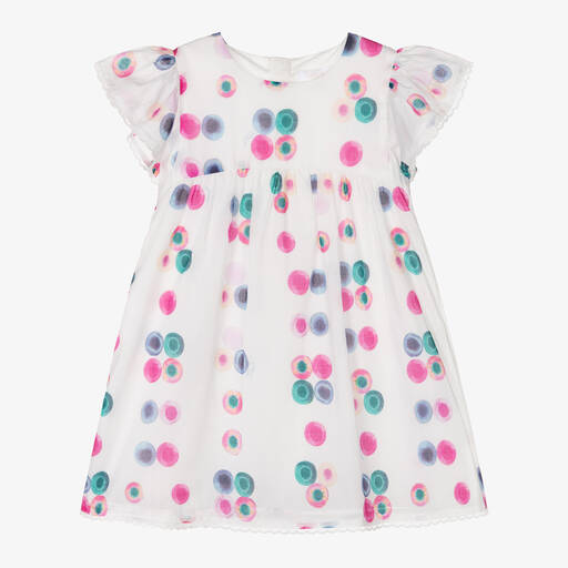 Chloé-Girls White Cotton Voile Dress | Childrensalon Outlet