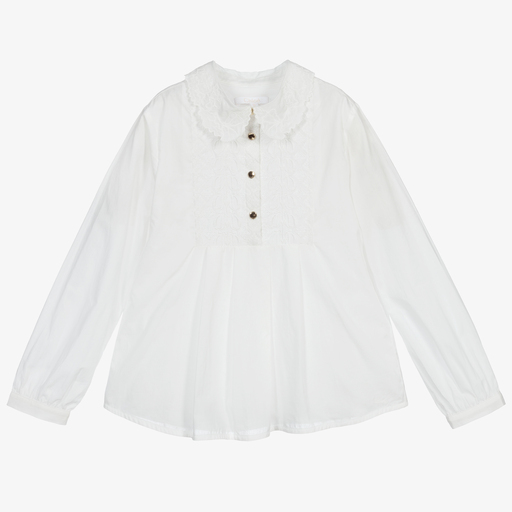 Chloé-Girls White Embroidered Blouse | Childrensalon Outlet