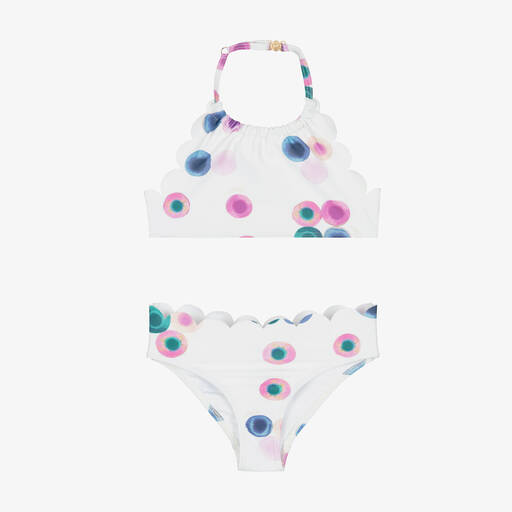 Chloé-Girls White Fusion-Print Bikini | Childrensalon Outlet