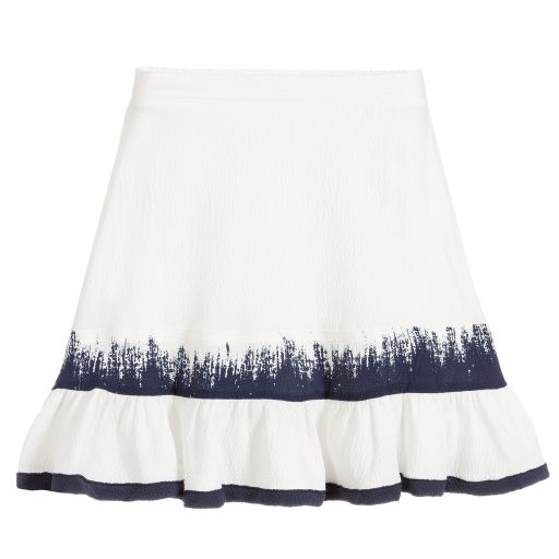 Chloé-Ivory & Blue Silk Skirt | Childrensalon Outlet