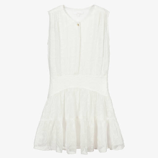 Chloé-Ivory Silk Crêpe Dress | Childrensalon Outlet