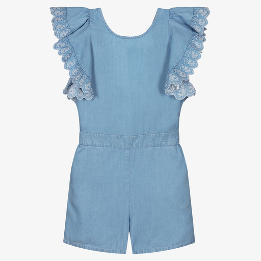 Chloé-Teen Blue Chambray Playsuit | Childrensalon Outlet