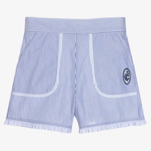 Chloé-Teen Blue & White Striped Shorts | Childrensalon Outlet