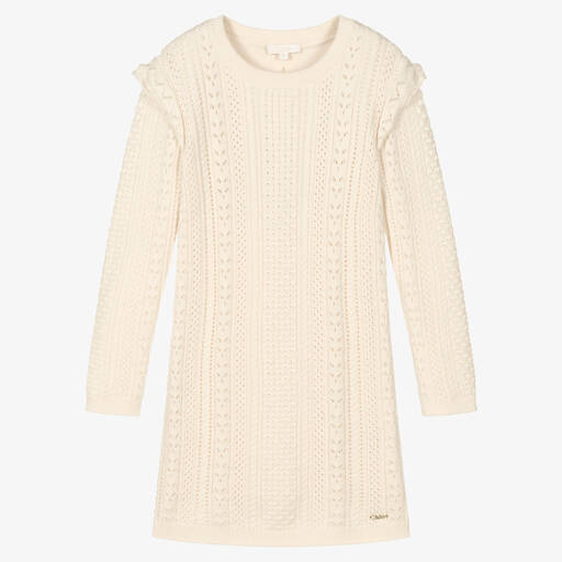 Chloé-Teen Girl Ivory Knitted Dress | Childrensalon Outlet