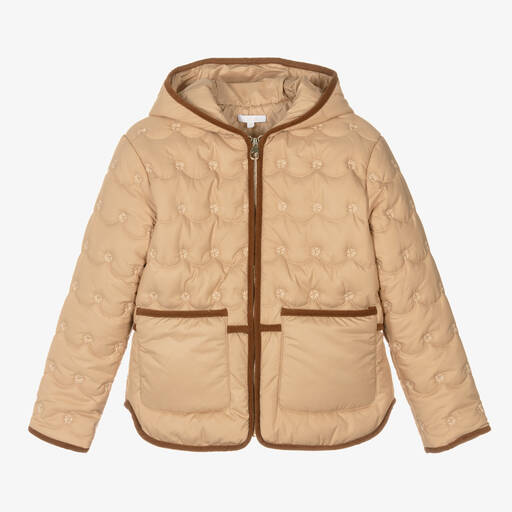 Chloé-Teen Girls Beige Quilted Floral Jacket | Childrensalon Outlet