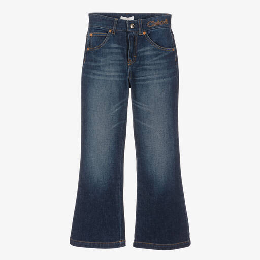 Chloé-Teen Girls Blue Denim Flared Jeans | Childrensalon Outlet