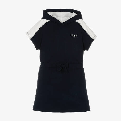 Chloé-Teen Girls Blue Hooded Sweatshirt Dress | Childrensalon Outlet