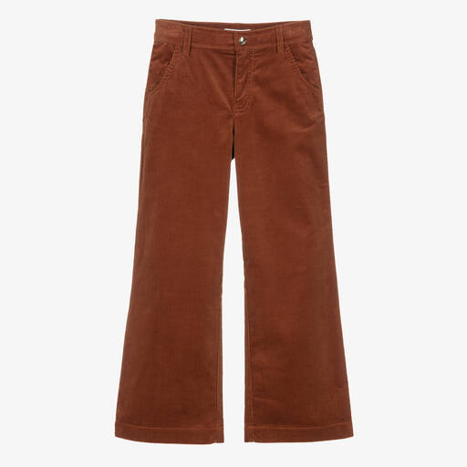 Chloé-بنطلون تينز بناتي قطن كوردروي لون بني | Childrensalon Outlet